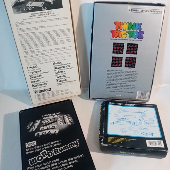 Lot of 4 Vintage Board Games Magic Trick Masterminds Word Rummy Tic Tac Toe Fun - Picture 8 of 13